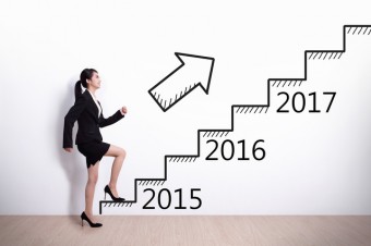 Business woman success in new year