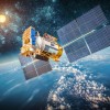 Space satellite over the planet earth