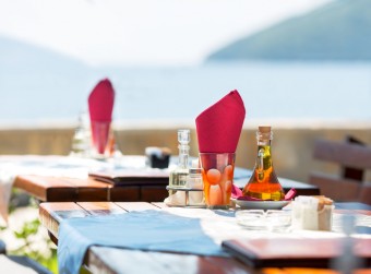 Sea view terrace of the luxury hotel